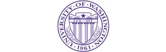 uofw Purple University of Washington seal with columns, laurel leaves, and the year 1861 in a circular border.